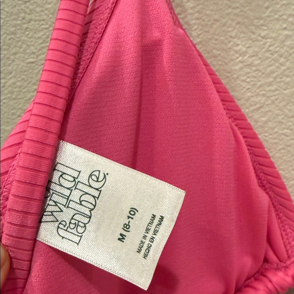 Wild Fable Pink Ribbed Triangle Top - Picture 4 of 6